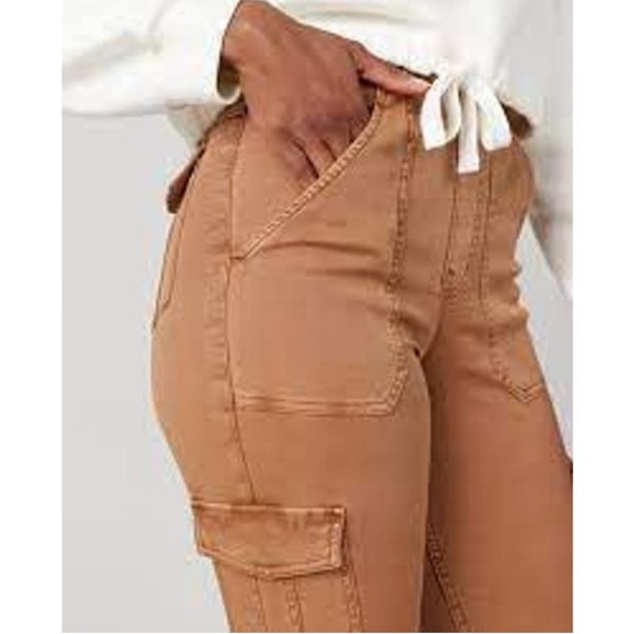 Spanx Stretch Twill Ankle Cargo Pants In Honey Glow Size Medium Petite $128 NWT - Picture 3 of 12